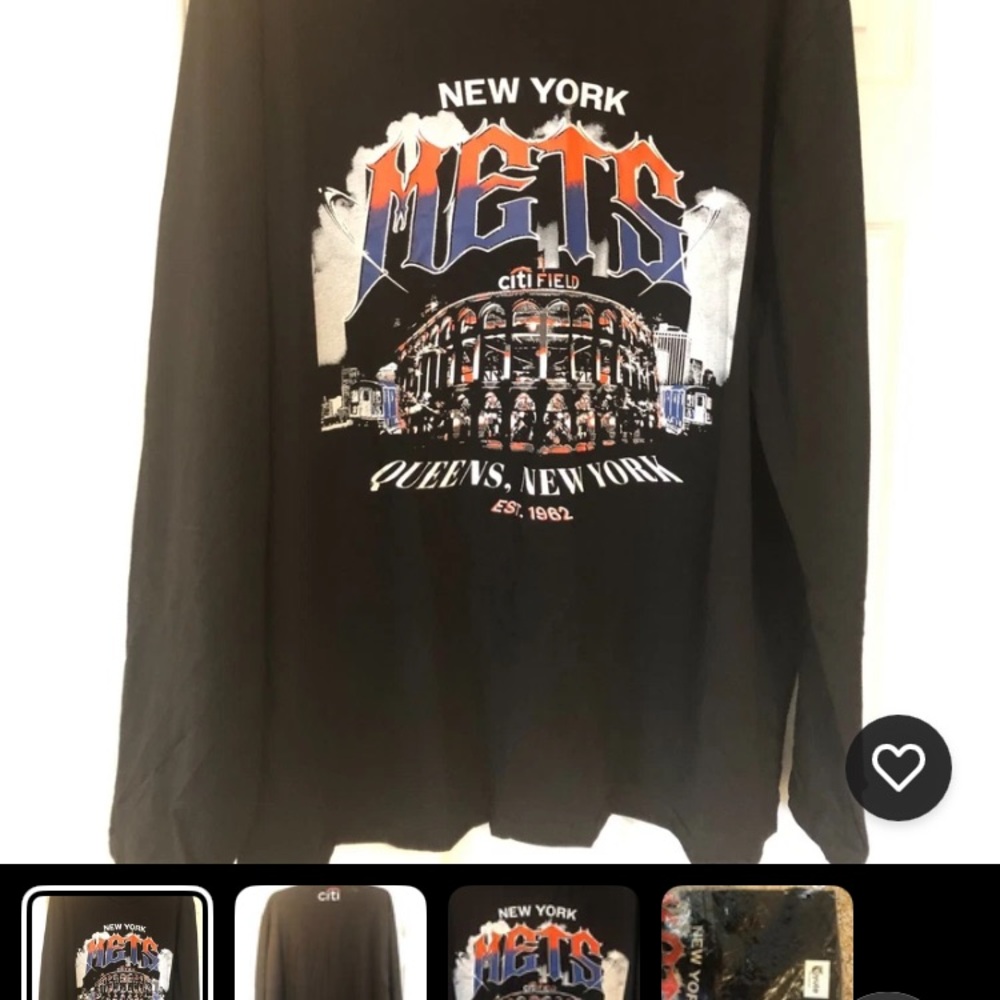 Black New York Mets Long Sleeve Tee - Picture 4 of 5